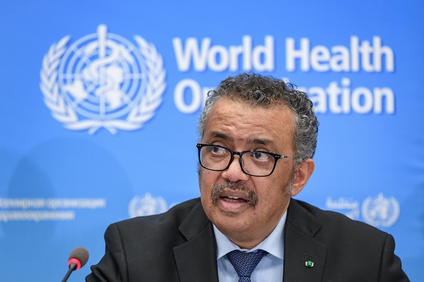 World Health Organization (WHO) Director-General Tedros Adhanom Ghebreyesus gives a press conference on the situation regarding the COVID-19 at Geneva's WHO headquarters on February 24, 2020. - Fears of a global coronavirus pandemic deepened on February 24 as new deaths and infections in Europe, the Middle East and Asia triggered more drastic efforts to stop people travelling. (Photo by Fabrice COFFRINI / AFP) (Photo by FABRICE COFFRINI/AFP via Getty Images)